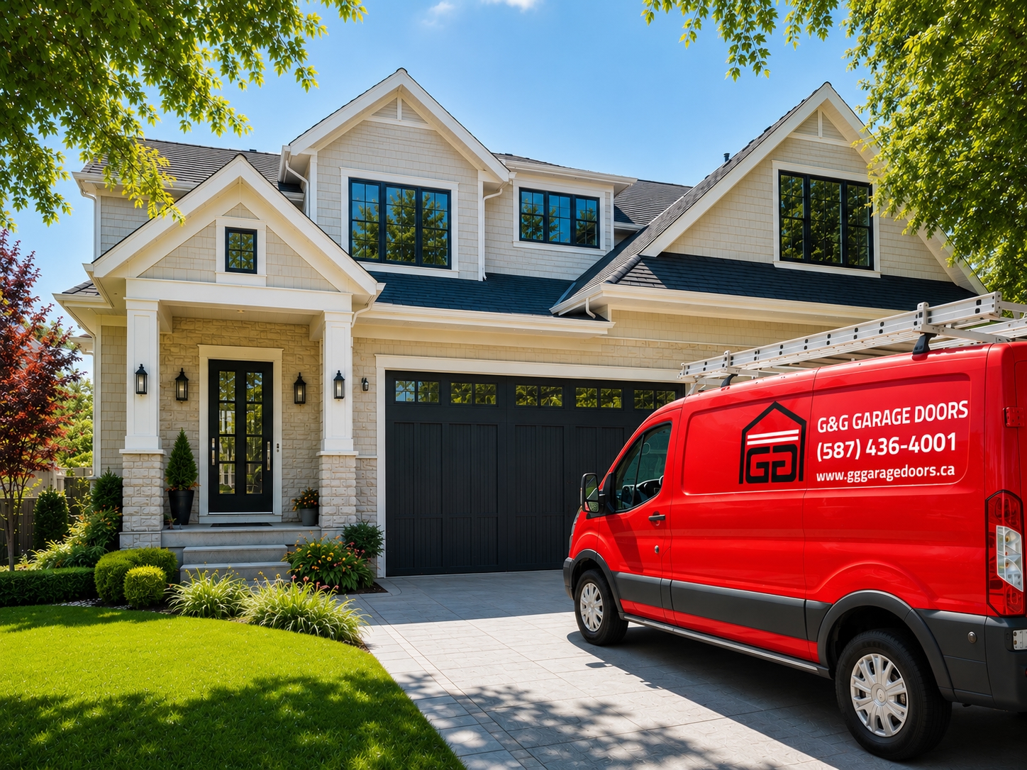 Residential garage door exterior